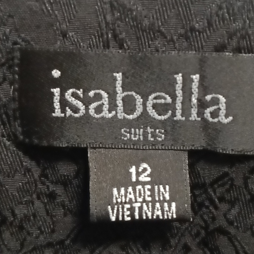 Final Price Isabella Suit 2-Pc Black Dress Suit Patterned Design/Cropped Jacket